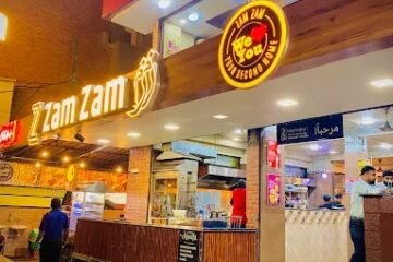 "Zam Zam restaurant exterior at Doha Complex, Red Cross Road, Kozhikode"